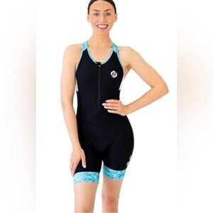 SLS3 Pro Womens Triathlon Suit Sleeveless Premium Tri Suit Small Blue Black